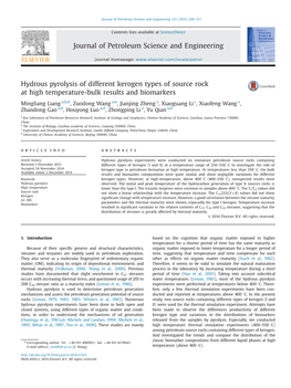 Hydrous Pyrolysis of Different Kerogen Types of Source Rock at High Temperature-Bulk Results and Biomarkers