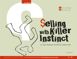 Selling with Killer Instinct by Jason Steadman, CEO ENTRONICS USA
