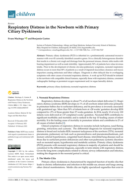 Respiratory Distress in the Newborn with Primary Ciliary Dyskinesia