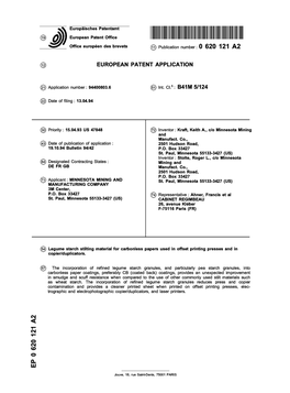 Legume Starch Stilting Material for Carbonless Papers Used in Offset Printing Presses and in Copier/Duplicators