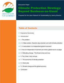 Climate Protection Strategy: Beyond Business-As-Usual