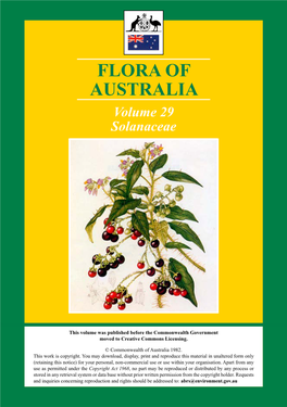 Flora of Australia, Volume 29, Solanaceae