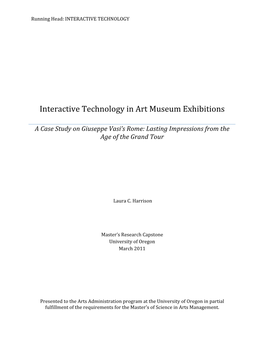 Interactive Technology in Art Museum Exhibitions