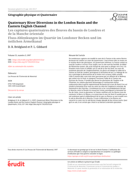 Quaternary River Diversions in the London Basin and the Eastern