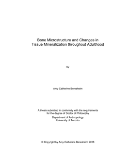 Bone Microstructure and Changes in Tissue Mineralization Throughout Adulthood