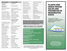 A Summary of Current Regulations on Sales of Noxious Weeds and Other