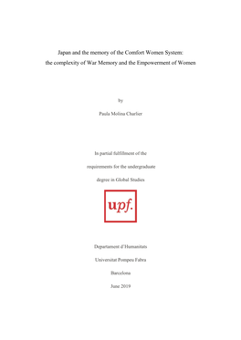 Japan and the Memory of the Comfort Women System: the Complexity of War Memory and the Empowerment of Women