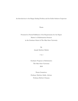 An Introduction to the Happy Ending Problem and the Erdős–Szekeres