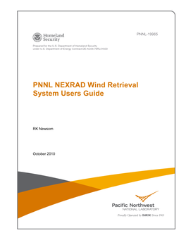 PNNL NEXRAD Wind Retrieval System Users Guide