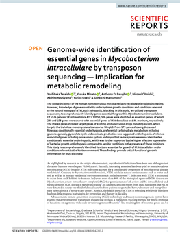 Genome-Wide Identification of Essential Genes in Mycobacterium