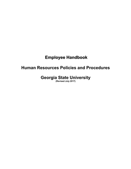 Employee Handbook Human Resources Policies and Procedures