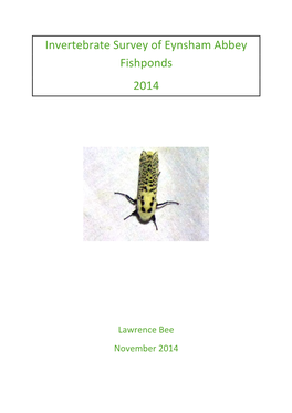 Invertebrate Survey of Eynsham Abbey Fishponds 2014