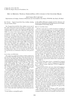 Diet of Breeding Tropical Screech&Hyphen;Owls &Lpar;<I>Otus