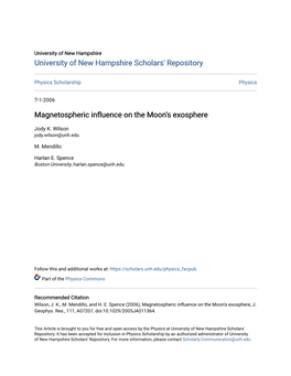 Magnetospheric Influence on the Moon's Exosphere