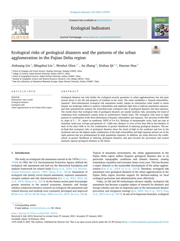 Ecological Risks of Geological Disasters and the Patterns of the Urban Agglomeration in the Fujian Delta Region