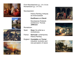 From Neoclassicism (Pp. 330-334) to Romanticism (Pp. 339-348)