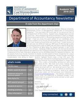 Department of Accountancy Newsletter