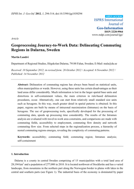 Delineating Commuting Regions in Dalarna, Sweden