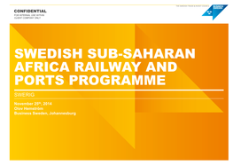 Swedish Sub-Saharan Africa Railway and Ports Programme Swerig