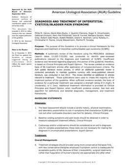 DIAGNOSIS and TREATMENT of INTERSTITIAL Contributions Appear at the End of the Article