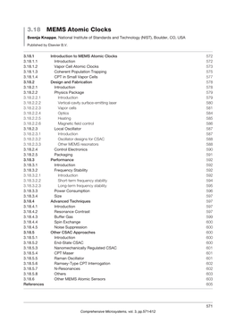 3.18 MEMS Atomic Clocks Svenja Knappe, National Institute of Standards and Technology (NIST), Boulder, CO, USA