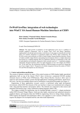 Integration of Web Technologies Into Wincc OA Based Human-Machine Interfaces at CERN