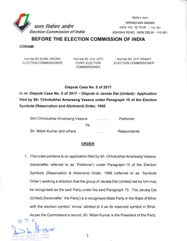 Janata Dal (United)- Application Filed by Sh