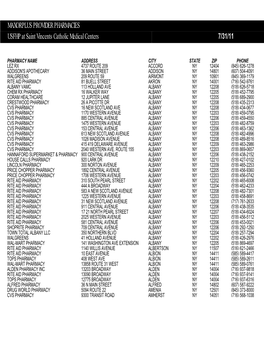 MAXORPLUS PROVIDER PHARMACIES USFHP at Saint Vincents Catholic Medical Centers 00005 Z7/31/11