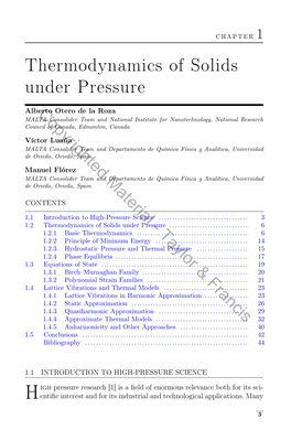 Thermodynamics of Solids Under Pressure