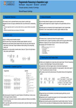 Diagrammatic Reasoning in Separation Logic Matt Ridsdale1 Mateja Jamnik1 Nick Benton2 Josh Berdine2 1Computer Laboratory, University of Cambridge