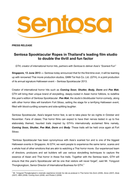 NEWS Sentosa Spooktacular Ropes in Thailand's Leading Film Studio To