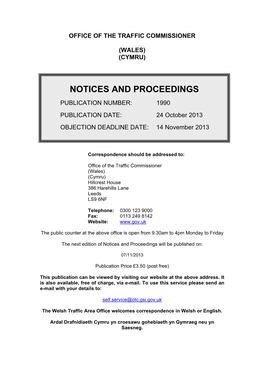 Notices and Proceedings