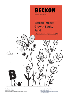 Beckon Impact Growth Equity Fund Information Memorandum (IM)