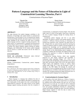 Pattern Language and the Future of Education in Light Of