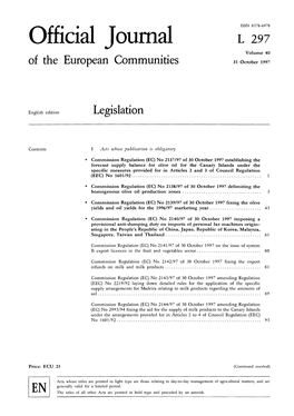 Official Journal L 297 Volume 40 of the European Communities 31 October 1997