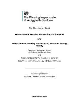 The Planning Act 2008 Wheelabrator Kemsley Generating Station (K3)