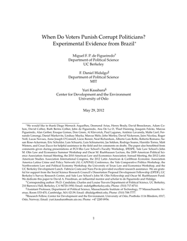When Do Voters Punish Corrupt Politicians? Experimental Evidence from Brazil∗