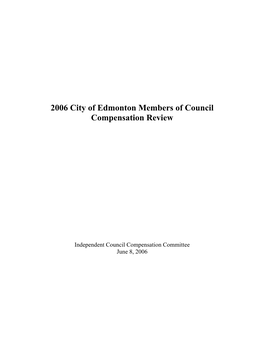 2006 City of Edmonton Members of Council Compensation Review