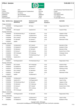 Spielplan 19.08.2020 11:12