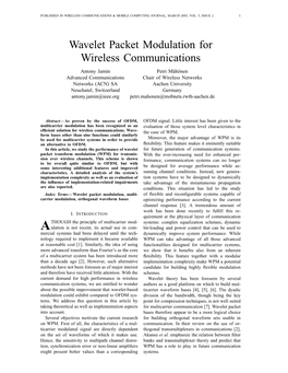 Wavelet Packet Modulation for Wireless Communications