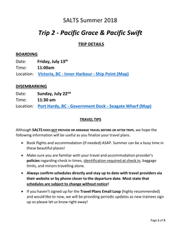 Trip 2 - Pacific Grace & Pacific Swift
