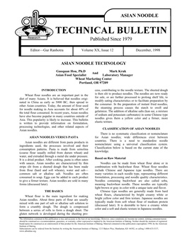 Asian Noodle Technology