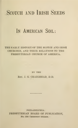 Scotch and Irish Seeds in American Soil