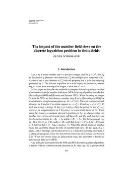 The Impact of the Number Field Sieve on the Discrete Logarithm Problem In