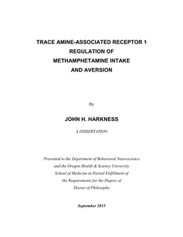 Trace Amine-Associated Receptor 1 Regulation of Methamphetamine Intake and Aversion