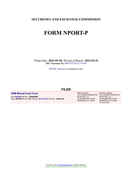 CRM Mutual Fund Trust Form NPORT-P Filed 2021