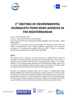 1St Meeting of Environmental Journalists from News Agencies in the Mediterranean