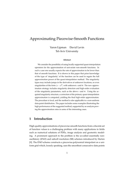 Approximating Piecewise-Smooth Functions