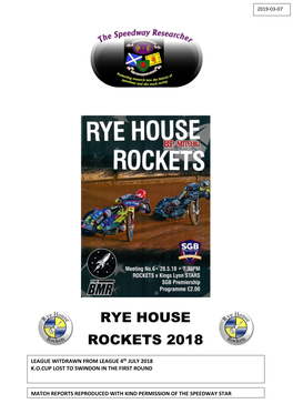 Rye House Rockets 2018