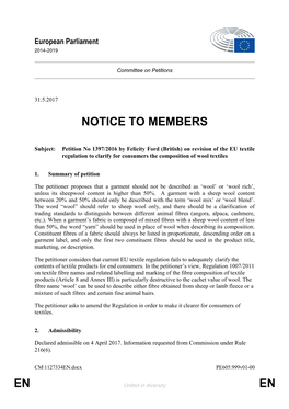 En En Notice to Members